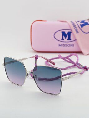 M Missoni MMI 0101/S 0DOH I4 Square Sunglasses - Palladium/Blue